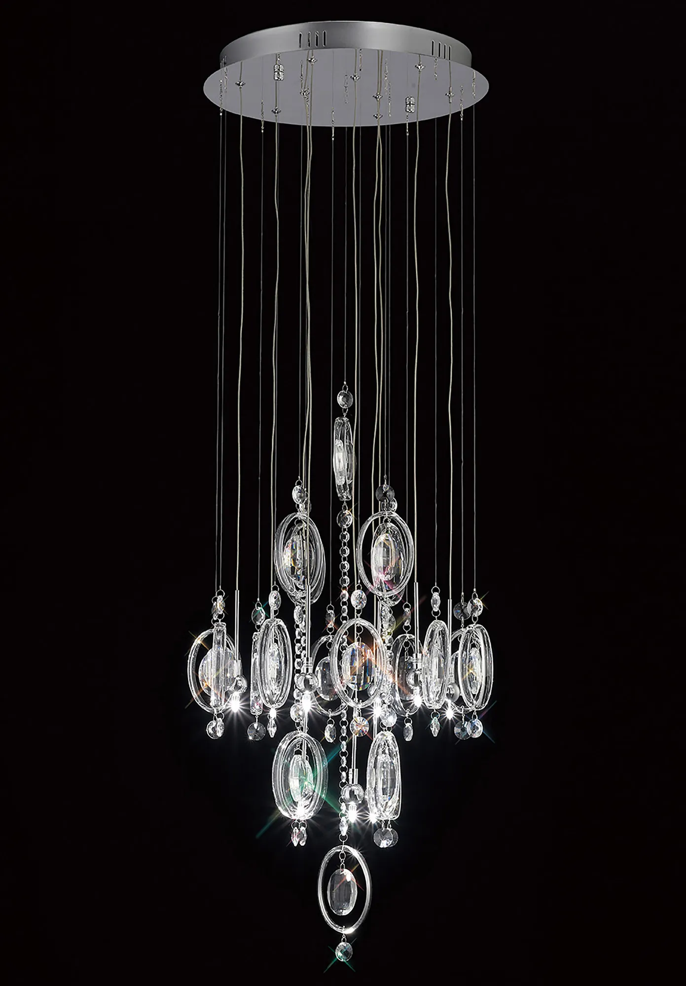 Solana Crystal Ceiling Lights Diyas Multiple Crystal Pendants